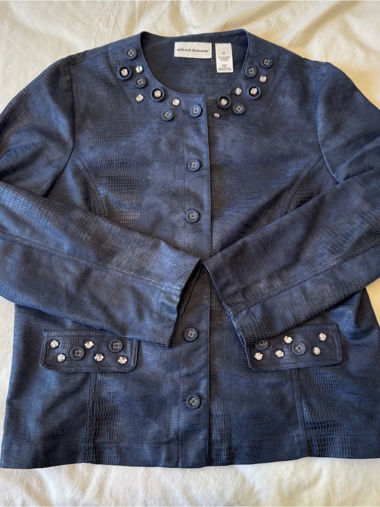 Alfred Dunner Jackets & Blazers - Alfred Dunner Navy Embellished Jacket